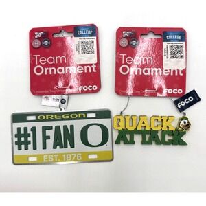 U of O Oregon Ducks NCAA Team Logo Hangers #1Fan O Decor SET of 2 Quack Attack